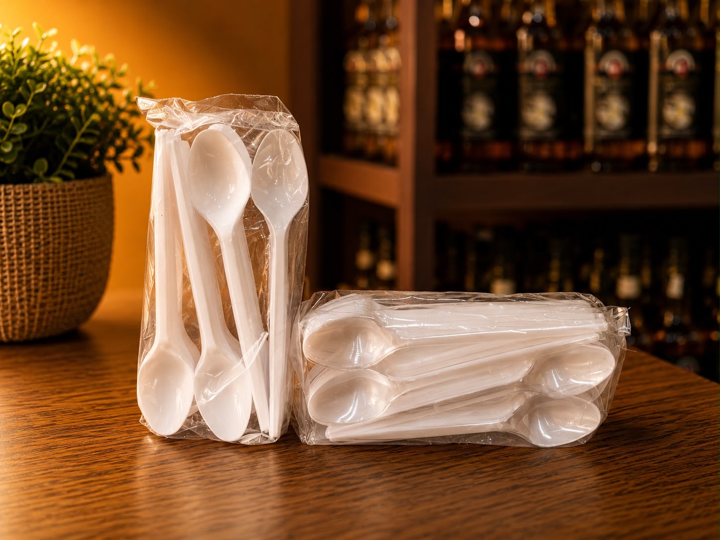 Cuillères jetables en plastique