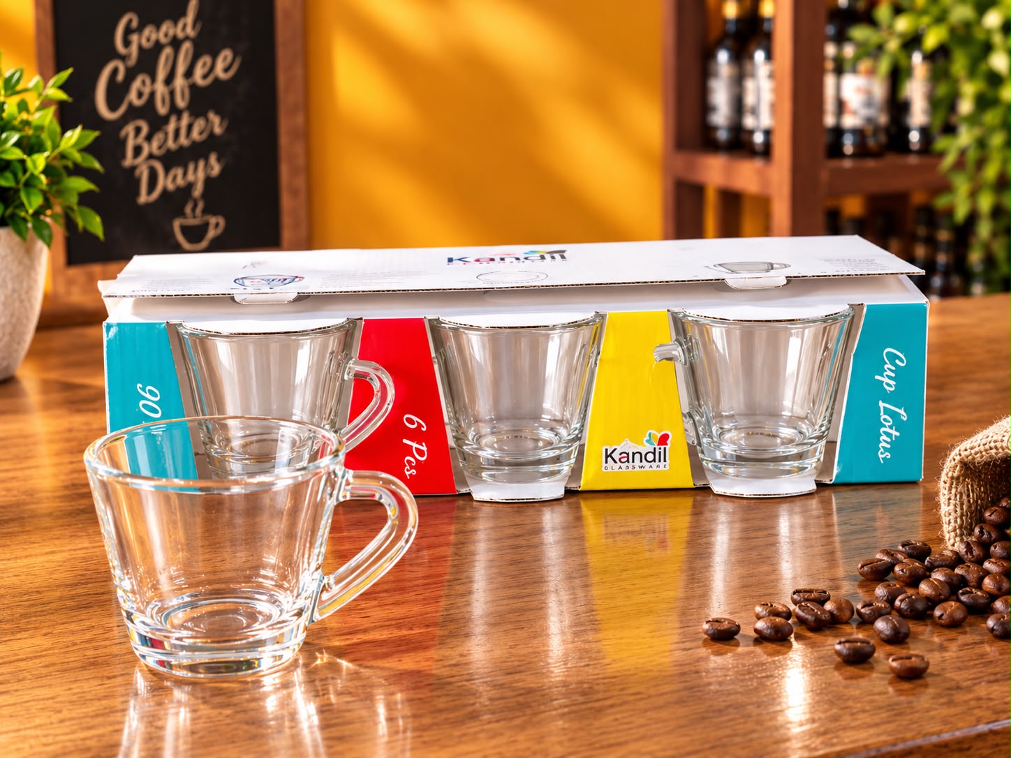 Tasses transparentes en verre de la marque kandil — materiels — Khatra
